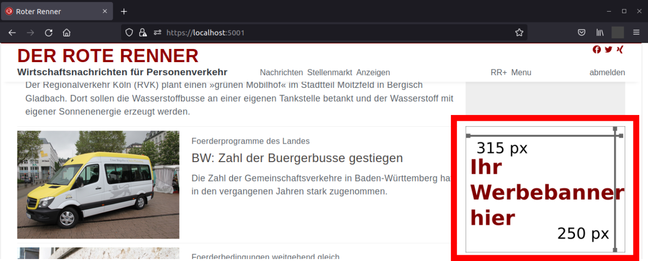 Rechtes Banner Beispiel